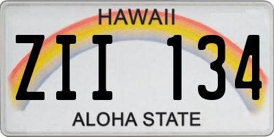 HI license plate ZII134