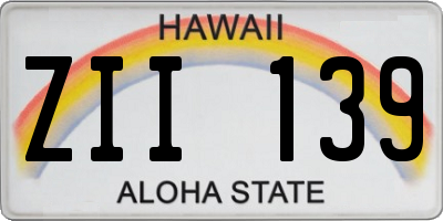 HI license plate ZII139