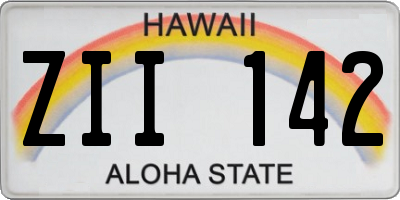 HI license plate ZII142