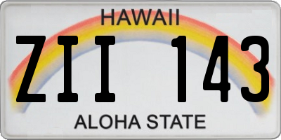 HI license plate ZII143