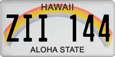 HI license plate ZII144