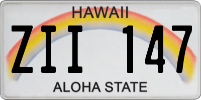 HI license plate ZII147
