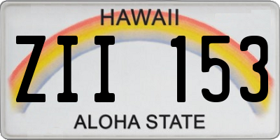 HI license plate ZII153