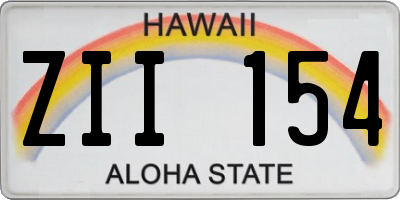 HI license plate ZII154