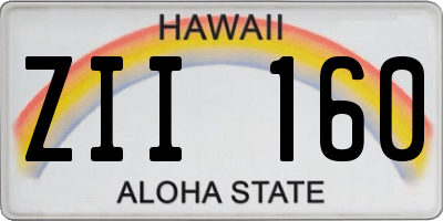 HI license plate ZII160