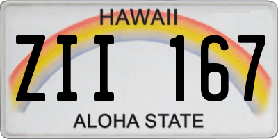 HI license plate ZII167