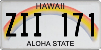HI license plate ZII171