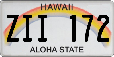 HI license plate ZII172