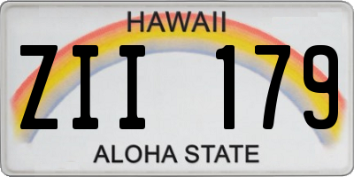 HI license plate ZII179