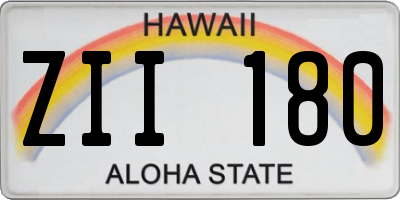HI license plate ZII180
