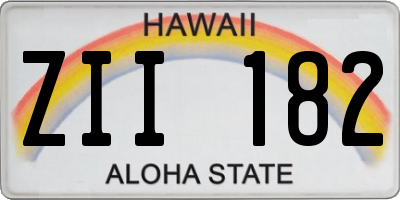 HI license plate ZII182