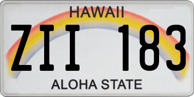HI license plate ZII183