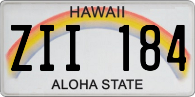 HI license plate ZII184