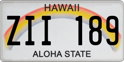 HI license plate ZII189
