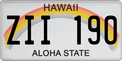 HI license plate ZII190