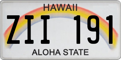 HI license plate ZII191