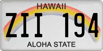 HI license plate ZII194