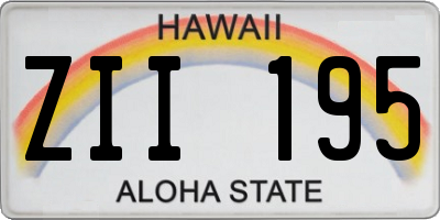HI license plate ZII195