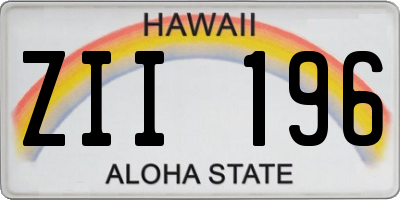 HI license plate ZII196