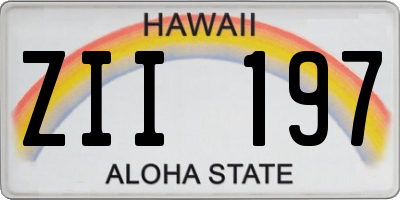 HI license plate ZII197
