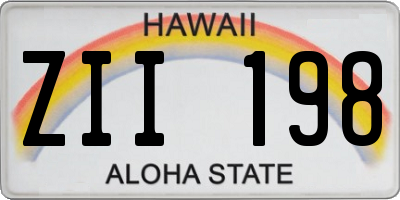 HI license plate ZII198