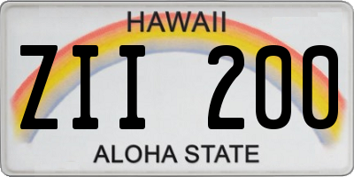 HI license plate ZII200