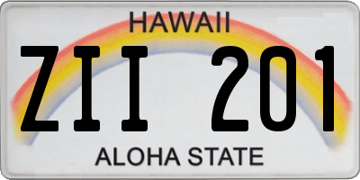 HI license plate ZII201