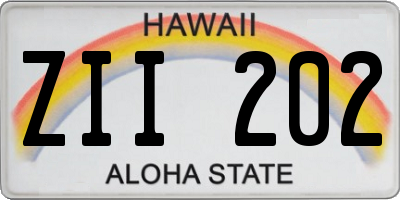 HI license plate ZII202