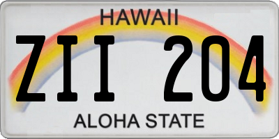 HI license plate ZII204