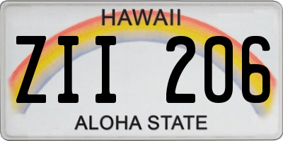 HI license plate ZII206