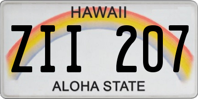 HI license plate ZII207