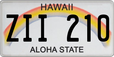 HI license plate ZII210