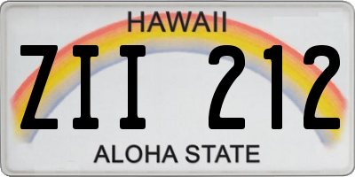 HI license plate ZII212