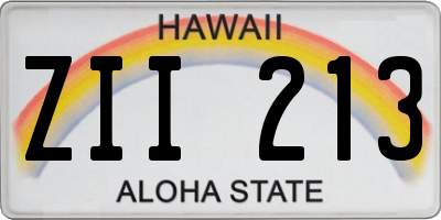 HI license plate ZII213