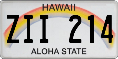 HI license plate ZII214