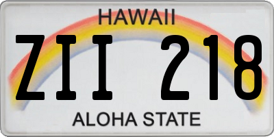 HI license plate ZII218