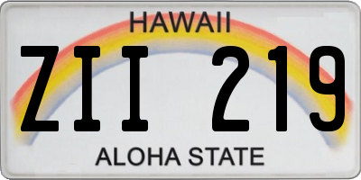 HI license plate ZII219