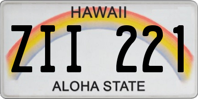 HI license plate ZII221