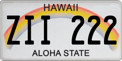 HI license plate ZII222
