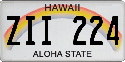 HI license plate ZII224