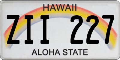 HI license plate ZII227