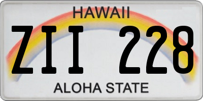 HI license plate ZII228