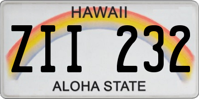 HI license plate ZII232