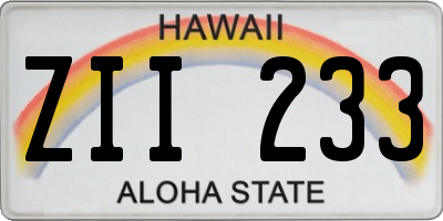 HI license plate ZII233