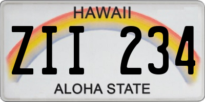 HI license plate ZII234