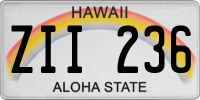 HI license plate ZII236