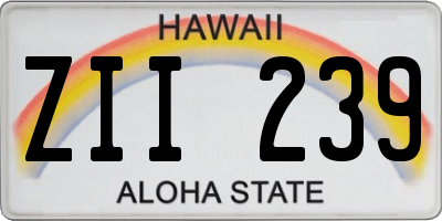 HI license plate ZII239