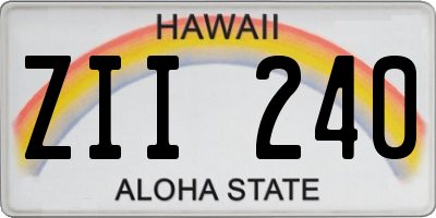 HI license plate ZII240