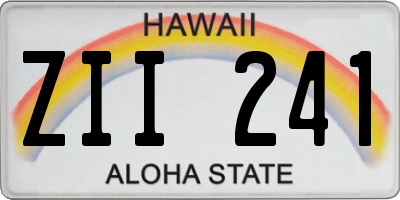 HI license plate ZII241