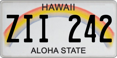 HI license plate ZII242